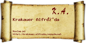 Krakauer Alfréda névjegykártya